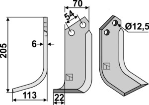 Freesmes 205x70mm, links