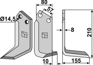 Freesmes 195x80mm, rechts