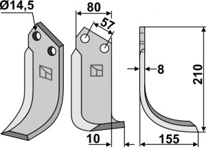 Freesmes 210x80mm, rechts