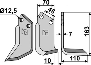 Freesmes 163x70mm, rechts