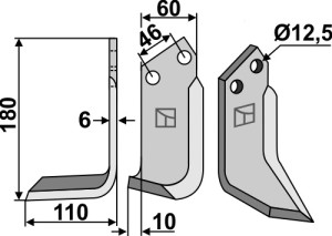 Freesmes 180x60mm, links