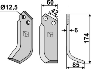 Freesmes 174x60mm, rechts