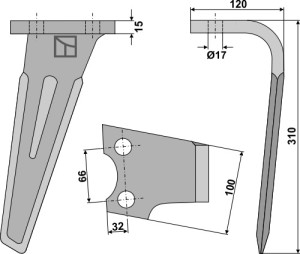 Kreiseleggenzinken 310mm, rechts