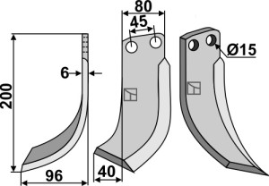 Freesmes 200x80mm, links