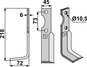 Freesmes 218x45mm, links