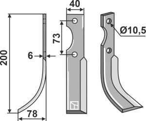 Freesmes 205x40mm, links