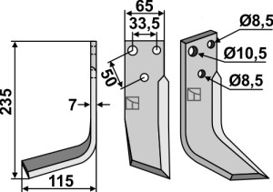 Freesmes 235x65mm, links