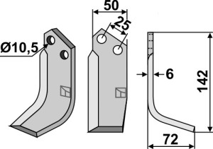 Freesmes 142x50mm, rechts