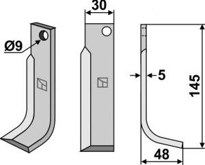 Freesmes 145x30mm, rechts