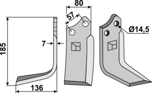 Freesmes 185x80mm, links
