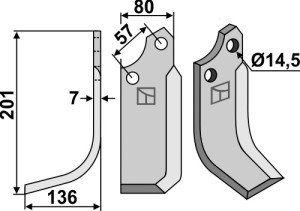 Freesmes 201x80mm, links