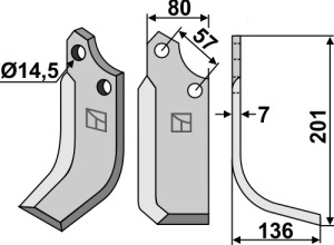 Freesmes 201x80mm, rechts