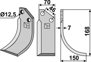 Freesmes 168x70mm, rechts
