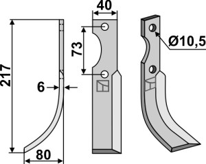Freesmes 217x40mm, links