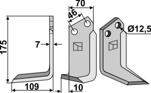 Freesmes 175x70mm, links