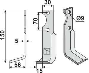 Freesmes 150x30mm, links