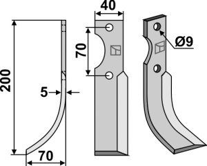 Freesmes 200x40mm, links