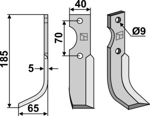 Freesmes 185x40mm, links