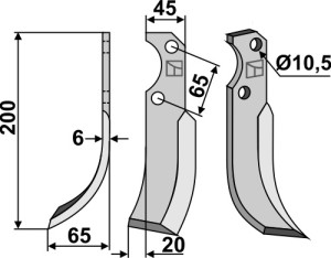 Freesmes 200x45mm, links