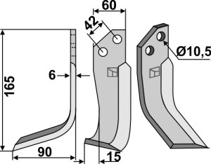 Freesmes 165x60mm, links