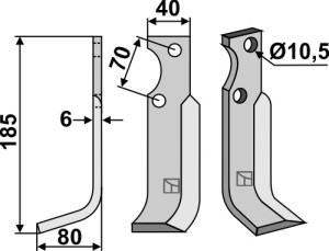 Freesmes 185x40mm, links