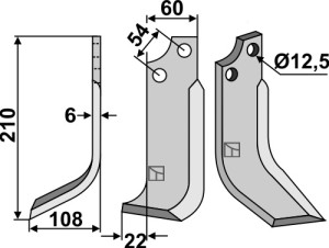 Freesmes 210x60mm, links