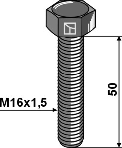 Zeskantbout met fijne draad - M16x1,5x50 - 12.9