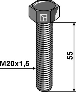 Sechskantschraube mit Feingewinde - M20x1,5X55 - 10.9