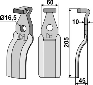 Dent rotative 205x60mm