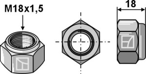 Borgmoer zeskant - M18x1,5 - 10.9