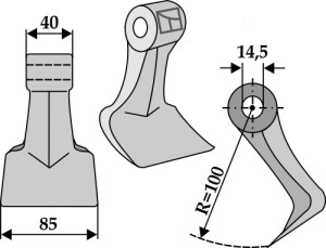 Hamerklepel 85x40mm