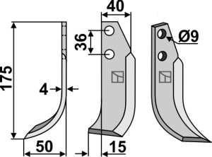 Freesmes 175x40mm, links