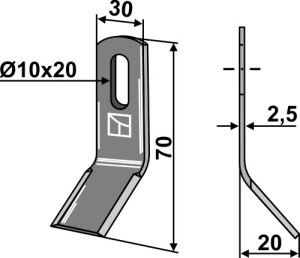 Y-mes 70x30mm