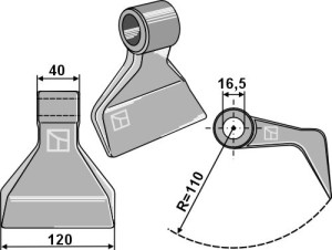 Hamerklepel 120x40mm