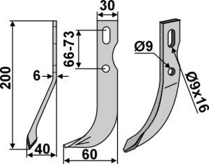 Universeel freesmes 300x30mm, links