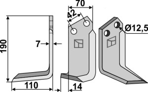 Freesmes 190x70mm, links