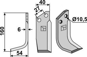 Freesmes 160x40mm, links