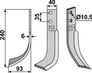Freesmes 240x40mm, links