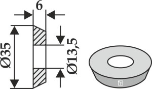 Schijf Ø35x6xØ13,5