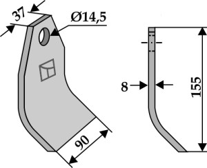 Klepel 195x90mm