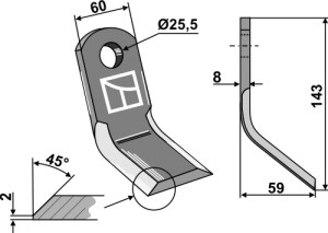 Y-mes 143x60mm
