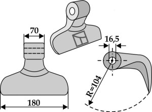 Hamerklepel 180x70mm