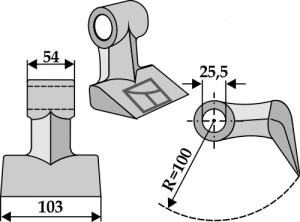 Hamerklepel 103x54mm