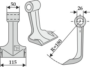 Hamerklepel 115x50mm