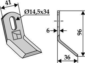 Y-messer 96x41mm universeel