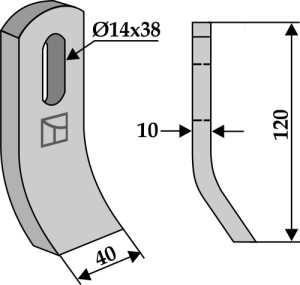 Klepel 120x40mm