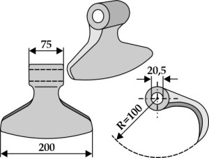Hamerklepel 200x75mm