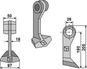 Hamerklepel 87x51mm