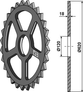 Roue étoile - Ø620mm