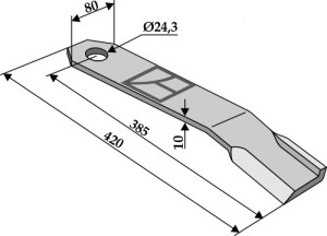 Klepel 420x80mm - rechts